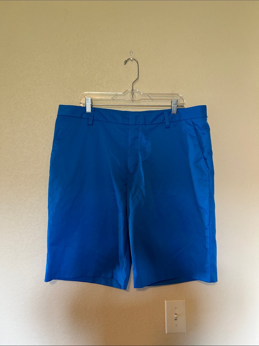 Ashworth Men’s Blue Golf Shorts 38W Lightweight Performance Flat Front